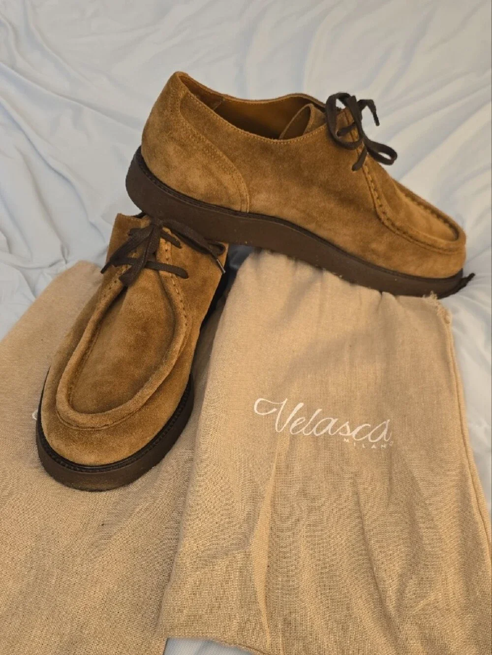 Men’s Suede Lace-Up Loafers in Brown